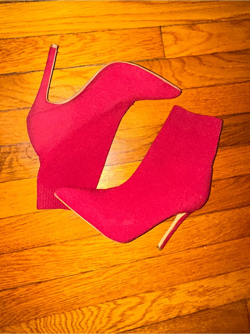 Aldo Crimson Pointed-Stiletto Sock Booties